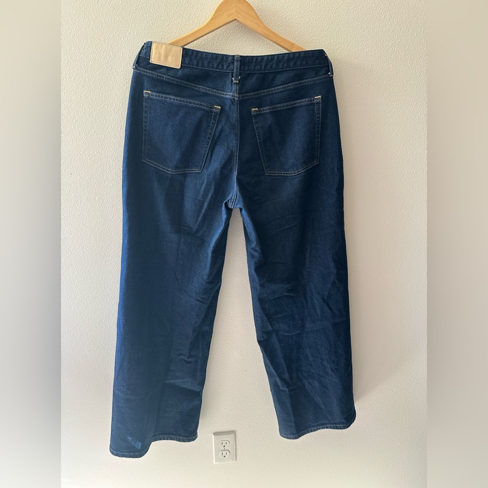 Everlane the Mid-Way Jean in true blue wash wide leg dark wash size 32 R - Picture 10 of 10